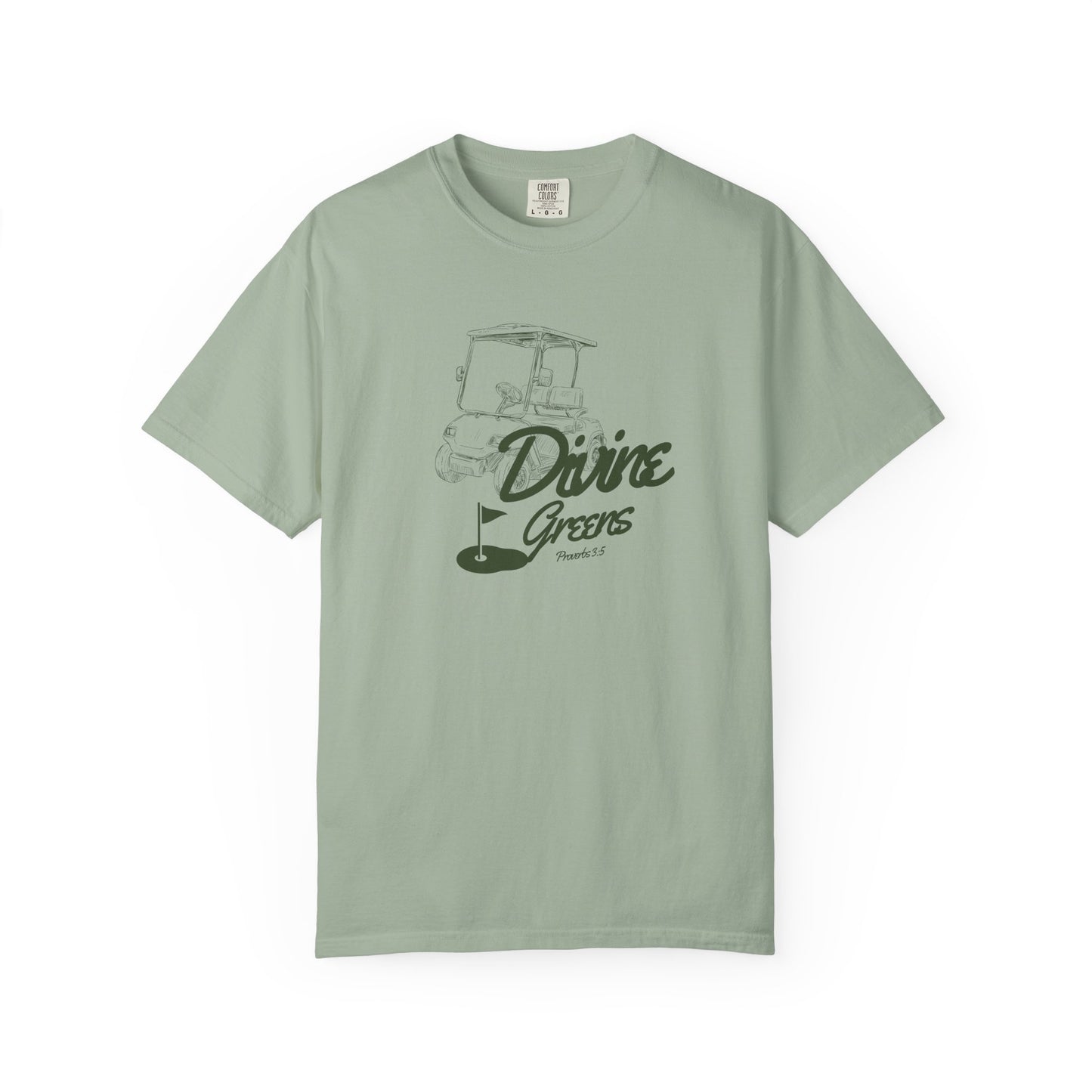 Divine Greens Golf T-Shirt — Proverbs 3:5 Christian Golf Graphic Tee