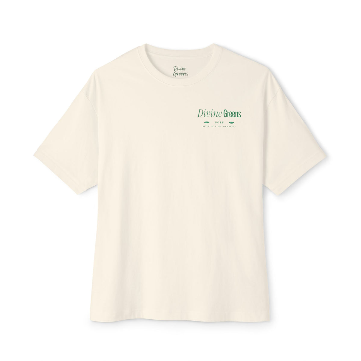 a white t-shirt with green text