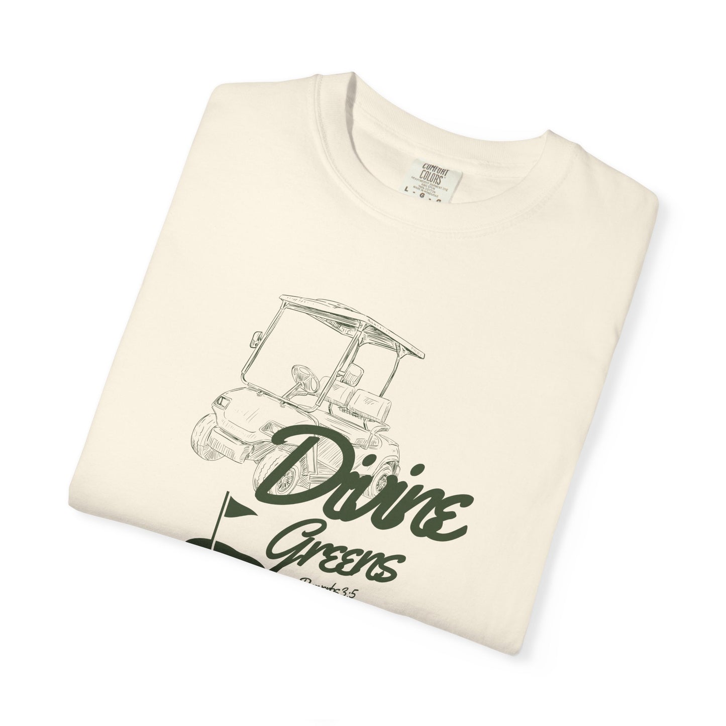 Divine Greens Golf T-Shirt — Proverbs 3:5 Christian Golf Graphic Tee