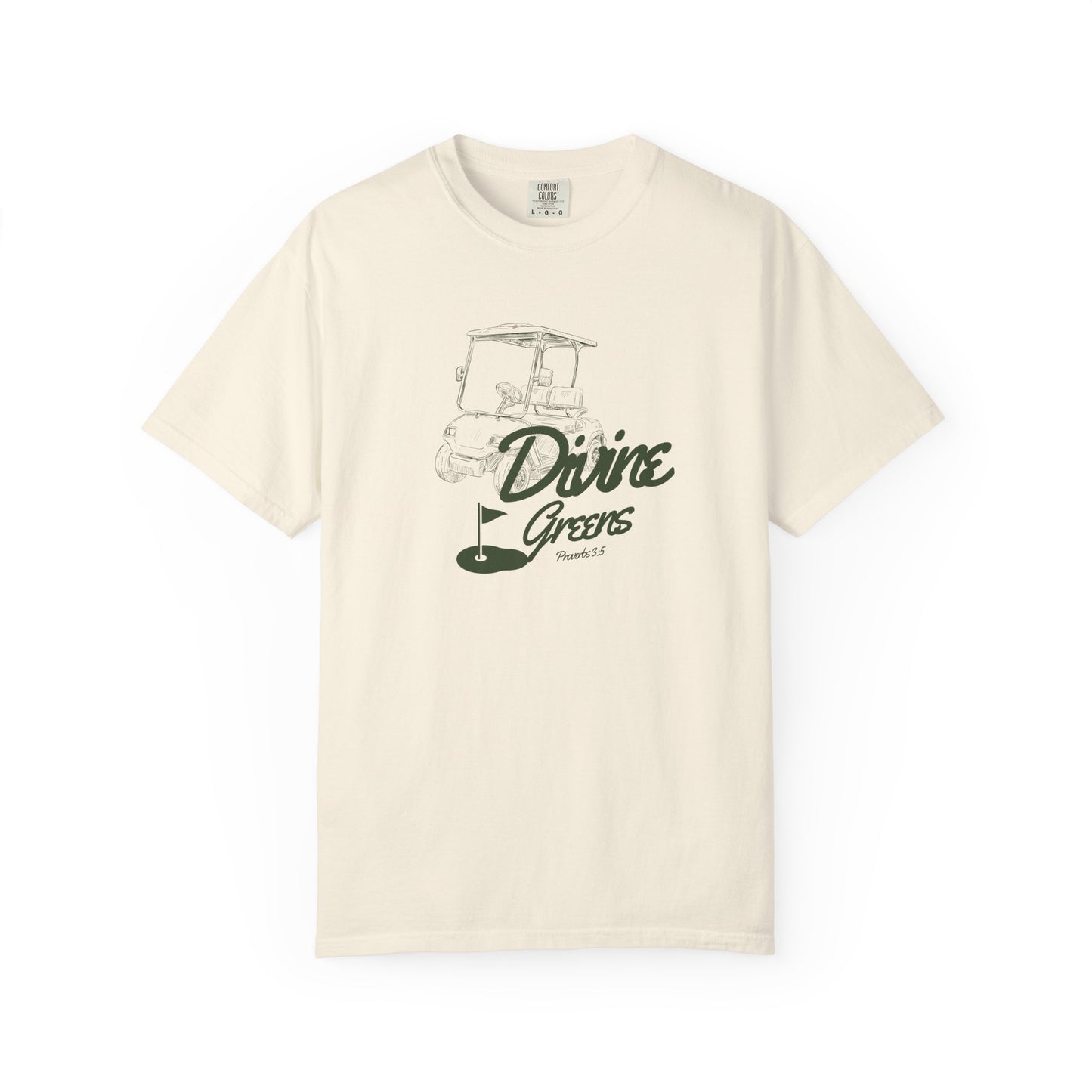 Divine Greens Golf T-Shirt — Proverbs 3:5 Christian Golf Graphic Tee