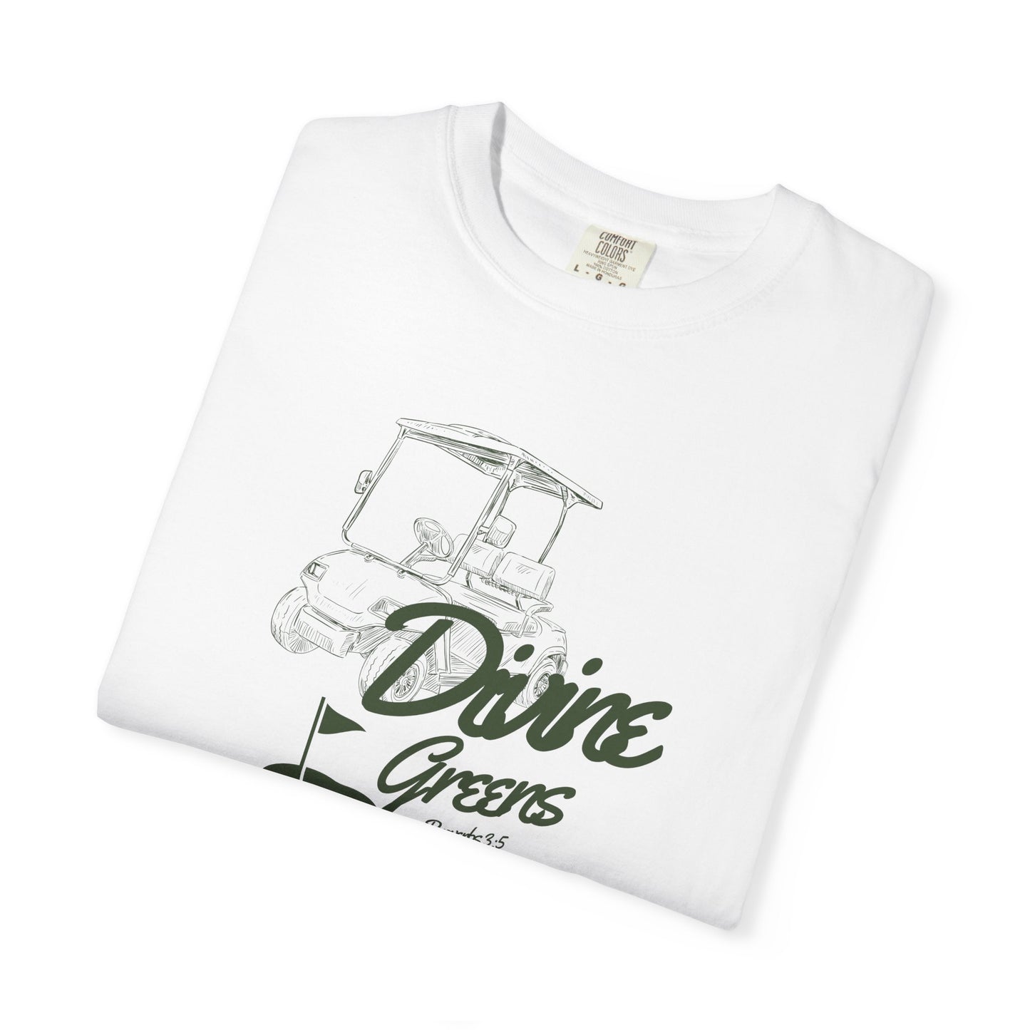 Divine Greens Golf T-Shirt — Proverbs 3:5 Christian Golf Graphic Tee