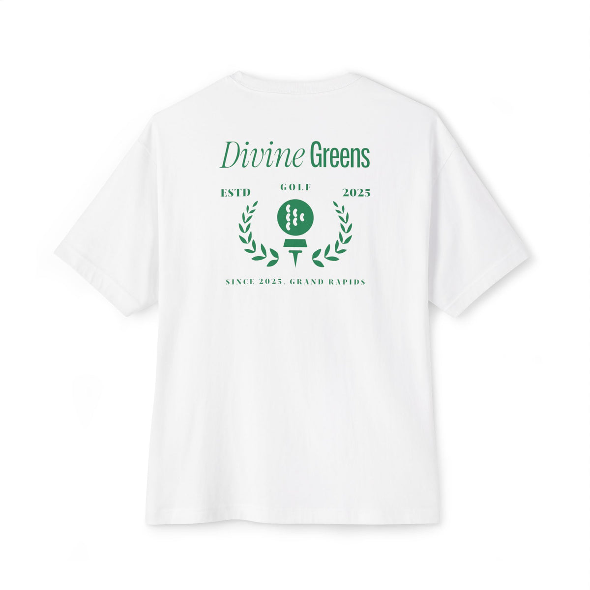 a white t-shirt with green text on it